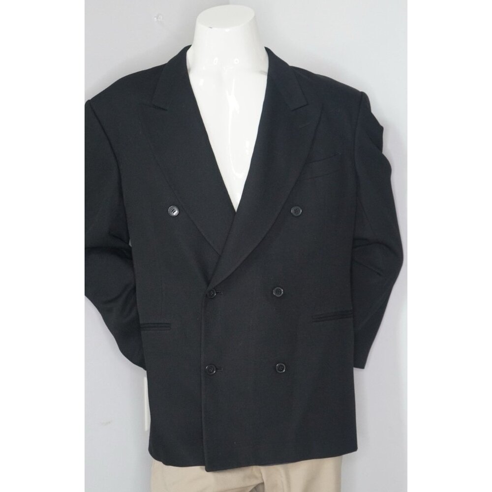 STUDIO 0001 by FERRE- Virgin Wool Black Suit Jacket Blazer Coat Size 42 R Italy